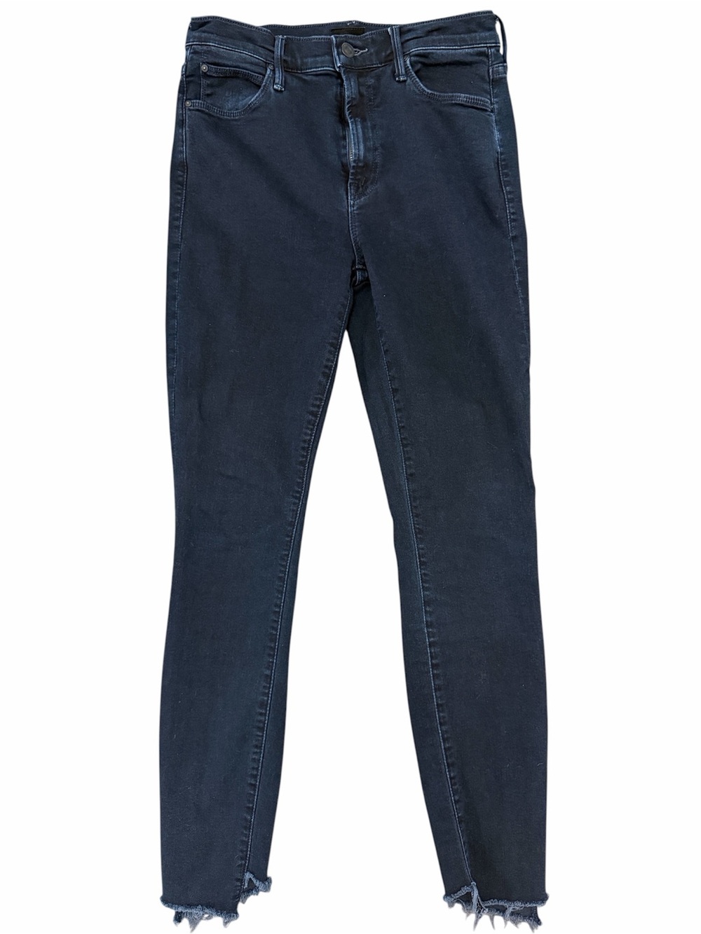 MOTHER Dark Wash Stunner Zip Two Step Fray Skinny Jeans size 28